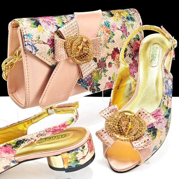 Elegant Ladies Pumps with Matching Bag Set - Italian Fashion Style for Spring/Autumn